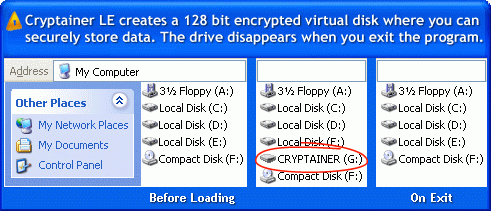 Cryptainer LE Gratis Encryptie Software screen shot
